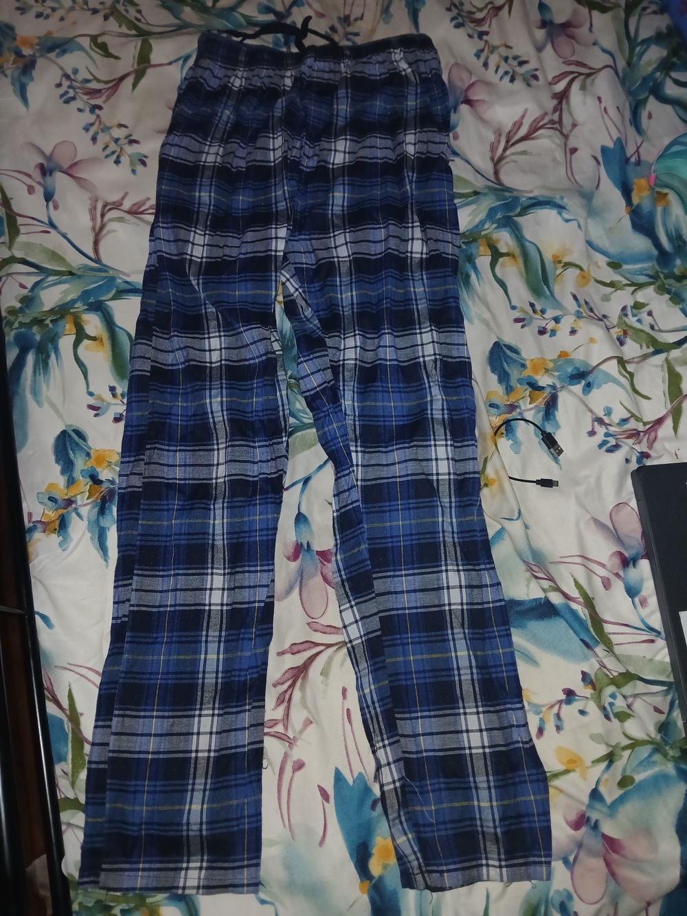 Trukfit Navy and White Plaid Jogger Pants